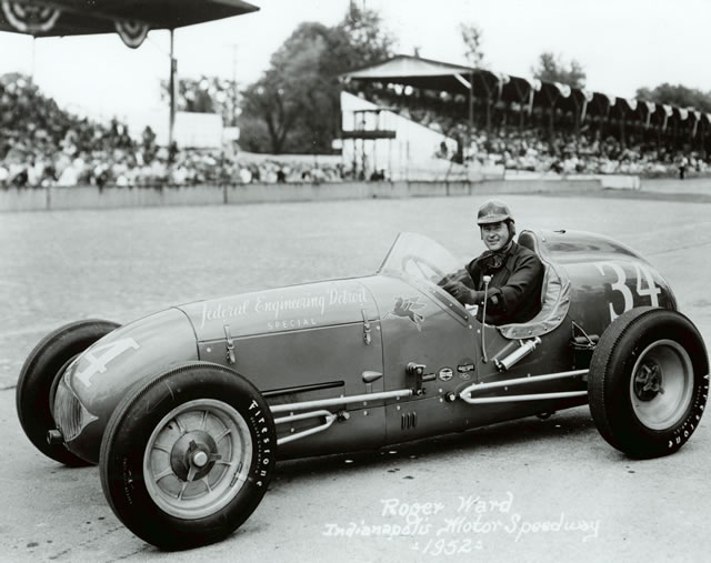 Rodger Ward in the #34 Federal Engineering Detroit Special (KK4000/Offy) at the Indianapolis Motor Speedway in 1952 -- Photo by: No Photographer