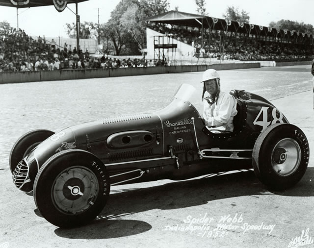 Spider Webb in the #48 Granatelli Racing Enterprises Special (Bromme/Offy) at the Indianapolis Motor Speedway in 1952 -- Photo by: No Photographer