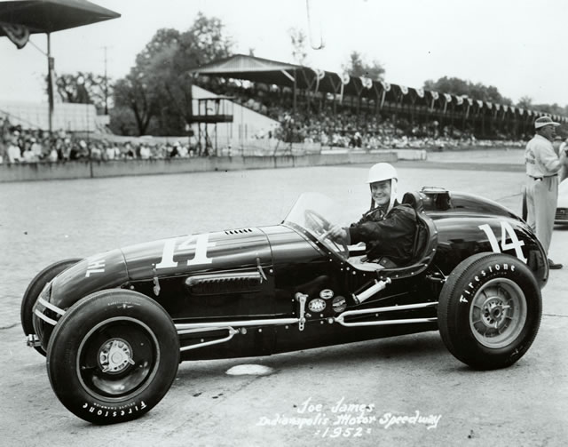 Joe James in the #14 Bardahl Special (KK4400/Offy) at the Indianapolis Motor Speedway in 1952 -- Photo by: No Photographer