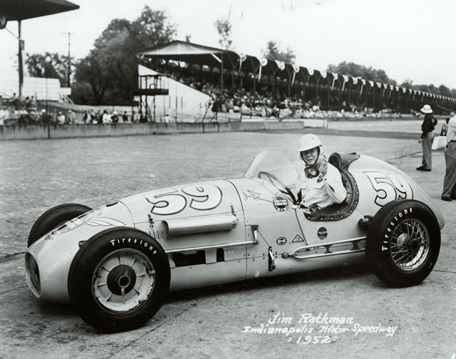 Jim Rathmann in the #59 Grancor-Wynn's Oil Special (KK3000/Offy) at the Indianapolis Motor Speedway in 1952 -- Photo by: No Photographer