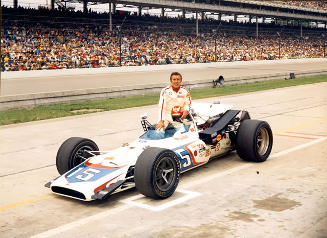 Bud Tingelstad in the #15 Vel's Parnelli Jones Special (Lola/Offy) after qualifying for the 1969 Indianapolis 500 at the Indianapolis Motor Speedway. -- Photo by: No Photographer