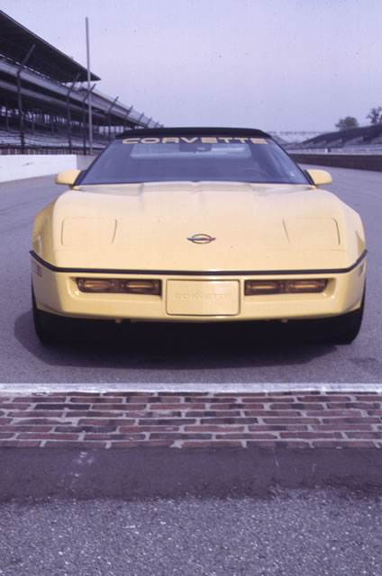 Indianapolis 500 pace car, Chevrolet Corvette, at the famous yard of bricks -- Photo by: No Photographer