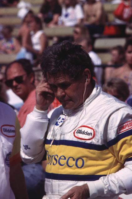 Al Unser gets ready to get in car for practice for the 1992 Indianapolis 500. -- Photo by: No Photographer