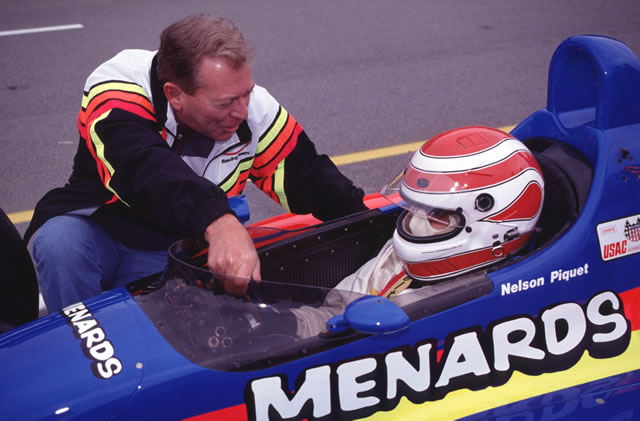 Gary Bettenhausen gives Nelson Piquet some advice before going out for practice. -- Photo by: No Photographer