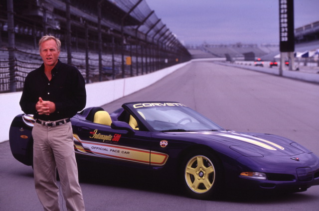 Professional golfer Greg Norman, poses with the 1998 Chevrolet Corvette Pace Car. -- Photo by: No Photographer