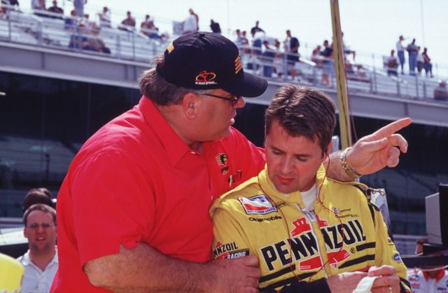 John Barnes, co-owner and driver Scott Goodyear, #4, Pennzoil Panther Dallara, Dallara, Oldsmobile -- Photo by: No Photographer