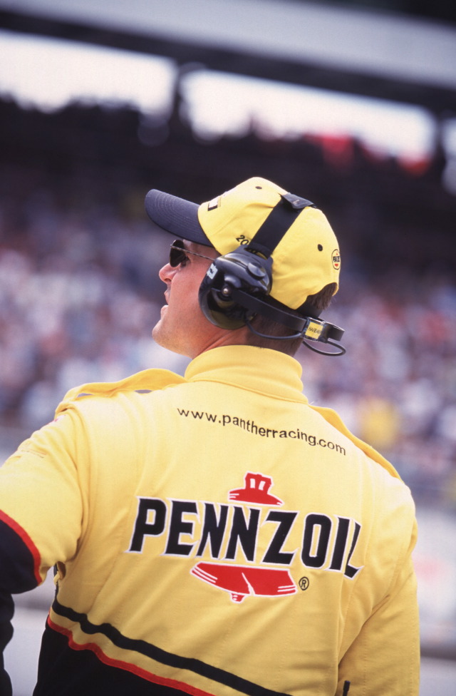 Co-owner of the Pennzoil Panther race team looks on during the 2000 Indianapolis 500. -- Photo by: No Photographer