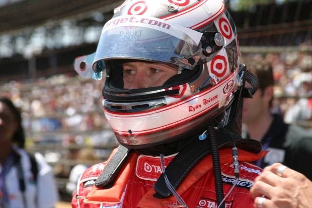 Driver Ryan Briscoe ready to go before the 89th running of the Indianapolis 500. -- Photo by: Chris Jones