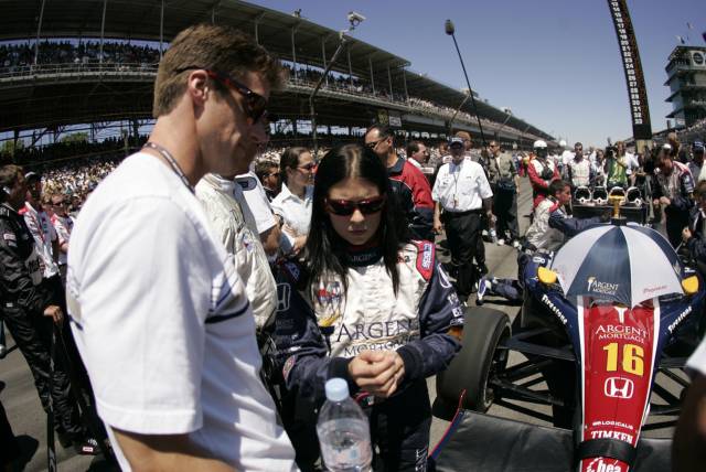 Danica Patrick pre-race for the 89th running of the Indianapolis 500 at the Indianapolis Motor Speedway.  -- Photo by: Michael Voorhees