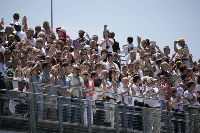 Fans enjoy the 89th running of the Indianapolis 500 at the Indianapolis Motor Speedway. -- Photo by: Michael Voorhees