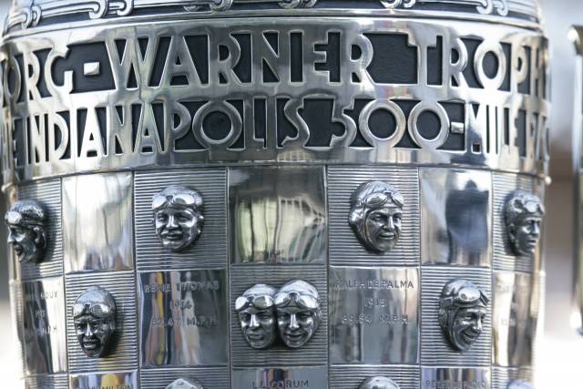 The Borg-Warner Trophy during the 89th running of the Indianapolis 500 at the Indianapolis Motor Speedway. -- Photo by: Michael Voorhees