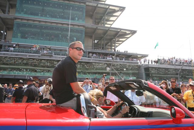 Lance Armstrong takes a celebrity lap before the start of the 90th Indianapolis 500. -- Photo by: Dave Edelstein
