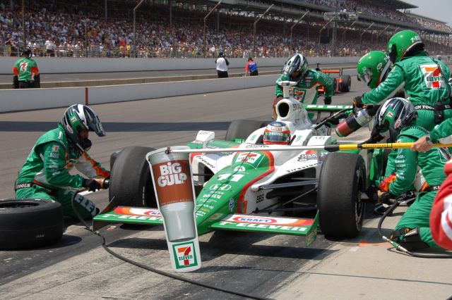 Tony Kanaan's No. 11 Team 7-Eleven car at the pits during the 90th running of the Indianapolis 500. -- Photo by: Dana Garrett