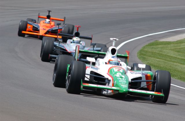 Tony Kanaan leads a small pack during the 90th running of the Indianapolis 500. -- Photo by: Steve Snoddy