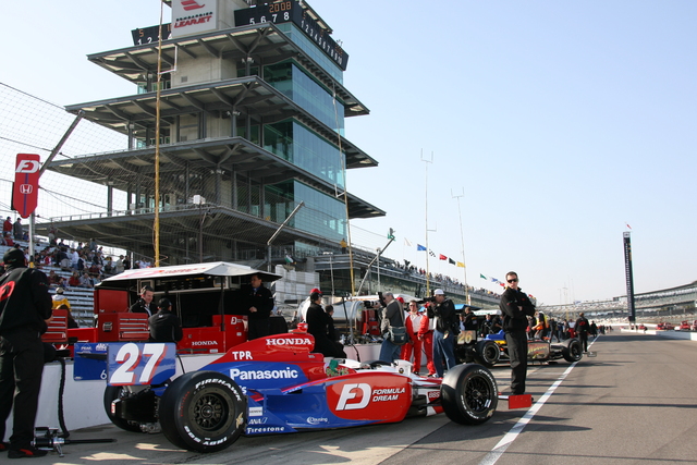 No. 27 car on pit lane during morning practice on Pole Day at the Indianapolis Motor Speedway. -- Photo by: Chris Jones