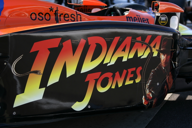 Side pod for the No. 26 car during practice on Pole day at the Indianapolis Motor Speedway. -- Photo by: Chris Jones