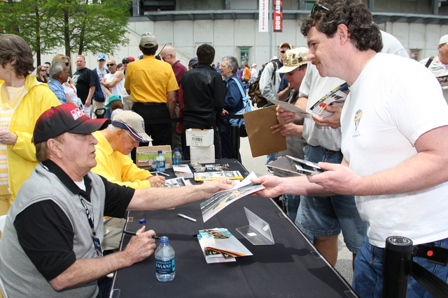 Autograph session with Mel Kenyon and Bill Vukovich Jr. on Pole Day at the Indianapolis Motor Speedway. -- Photo by: Dana Garrett