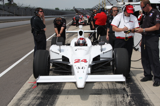 John Adretti during practice on Pole Day at the Indianapolis Motor Speedway. -- Photo by: Dana Garrett