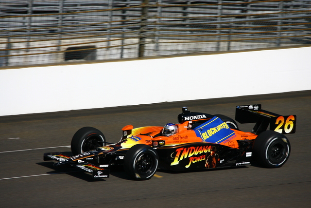 Marco Andretti on track during practice on Pole Day at the Indianapolis Motor Speedway. -- Photo by: Jim Haines