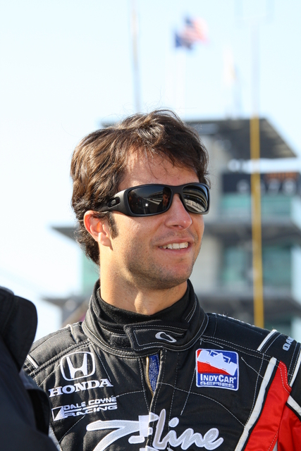 Bruno Junqueira during practice on Pole Day at the Indianapolis Motor Speedway. -- Photo by: Shawn Payne