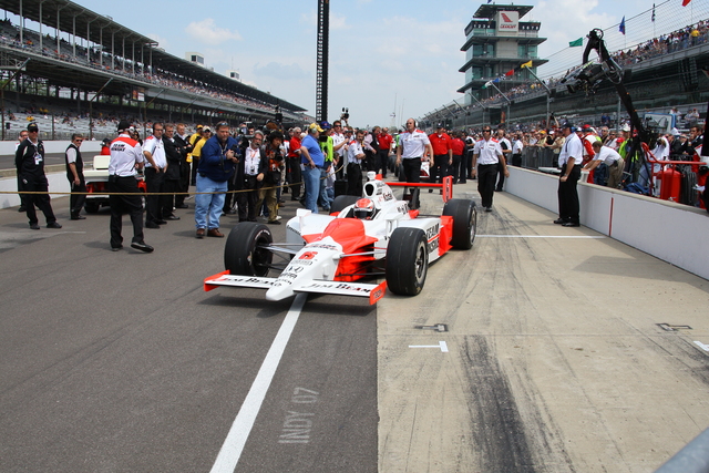 Ryan Briscoe is the first to attempt to qualify on Pole Day at the Indianapolis Motor Speedway. -- Photo by: Shawn Payne