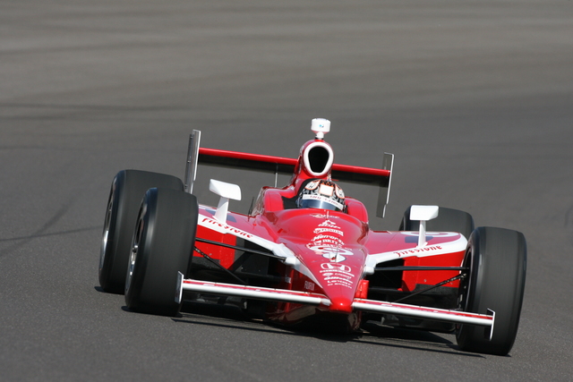 No. 9 Scott Dixon on track during practice on Pole Day at the Indianapolis Motor Speedway. -- Photo by: Steve Snoddy