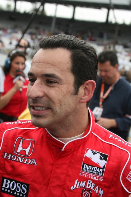 Helio Castroneves during qualifications on Pole Day at the Indianapolis Motor Speedway. -- Photo by: Steve Snoddy