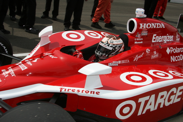 Scott Dixon during qualifications on Pole Day at the Indianapolis Motor Speedway. -- Photo by: Steve Snoddy