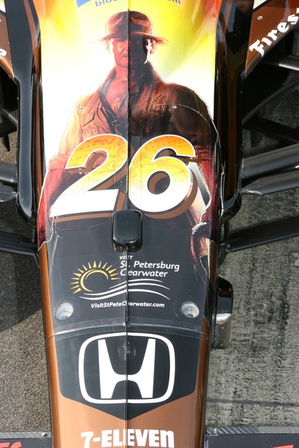 Front of the No. 26 car during qualifications on Pole Day at the Indianapolis Motor Speedway. -- Photo by: Steve Snoddy