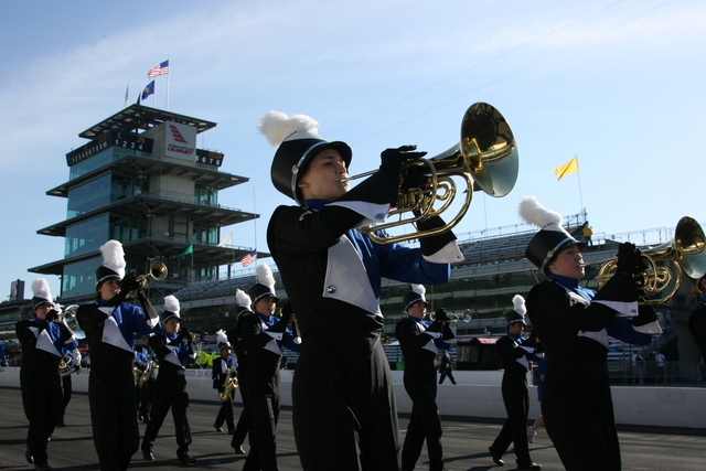 Bands entertain fans on Race Day At the Indianapolis Motor Speedway. -- Photo by: Chris Jones