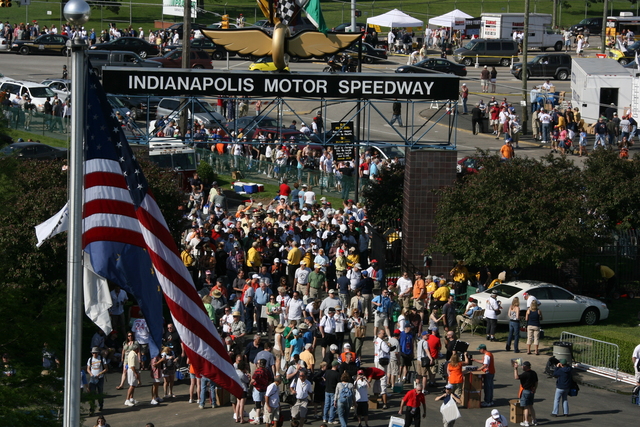 Fans file into the track on Race Day At the Indianapolis Motor Speedway. -- Photo by: Chris Jones