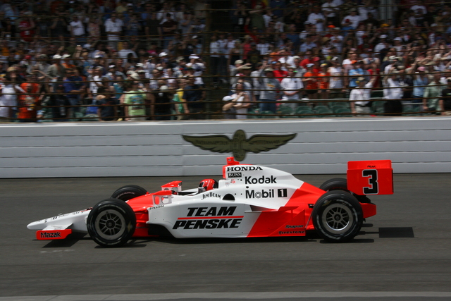 Helio Castroneves on-track during the 92nd Indianapolis 500. -- Photo by: Chris Jones