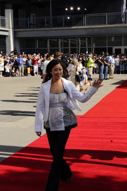 Kristi Yamaguchi walks the red carpet on Race Day At the Indianapolis Motor Speedway. -- Photo by: Dave Edelstein