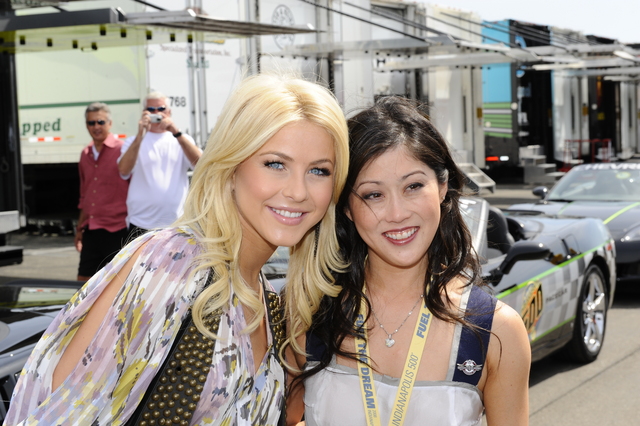 Julianne Hough and Kristi Yamaguchi on Race Day At the Indianapolis Motor Speedway. -- Photo by: Dave Edelstein