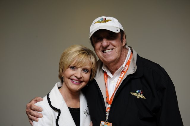 Florence Henderson hugs Jim Nabors before the 92nd Indianapolis 500. -- Photo by: Dave Edelstein