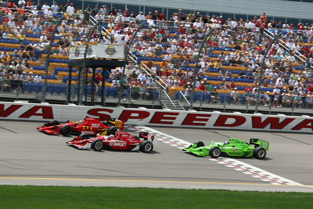 Tight racing at Iowa Speedway. -- Photo by: Jim Haines
