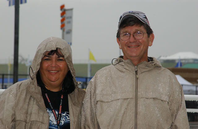 Rain didn't dampen these race fans spirits -- Photo by: Dana Garrett