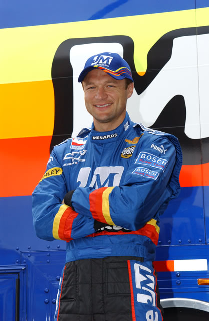 #2 Panther Racing driver Townsend Bell wears the Panther Racnig uniform for first time -- Photo by: Dana Garrett