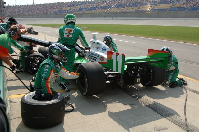 Tony Kanaan makes a pit stop during the race. -- Photo by: Jim Haines