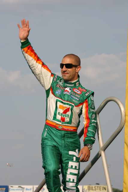 Tony Kanaan during the driver introductions at the Kentucky Speedway on race day. -- Photo by: Dana Garrett