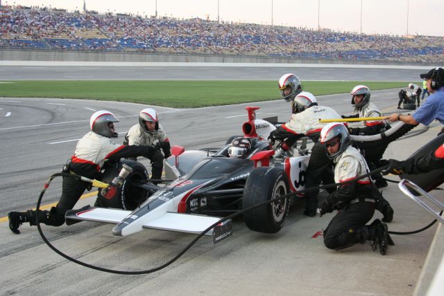 #2 Tomas Scheckter in the pits during the Meijer Indy 300 Race at Kentucky Speedway. -- Photo by: Steve Snoddy