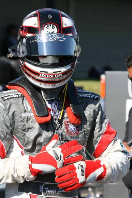 Tomas Scheckter before the Honda 200 at Mid-Ohio. -- Photo by: Chris Jones