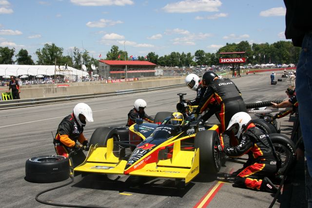 Vitor Meira in the pits during the Honda 200 at Mid-Ohio. -- Photo by: Chris Jones