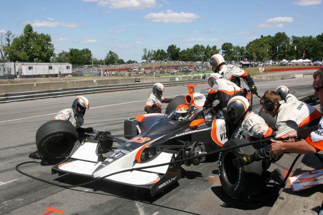 AJ Foyt IV in the pits during the Honda 200 at Mid-Ohio. -- Photo by: Chris Jones