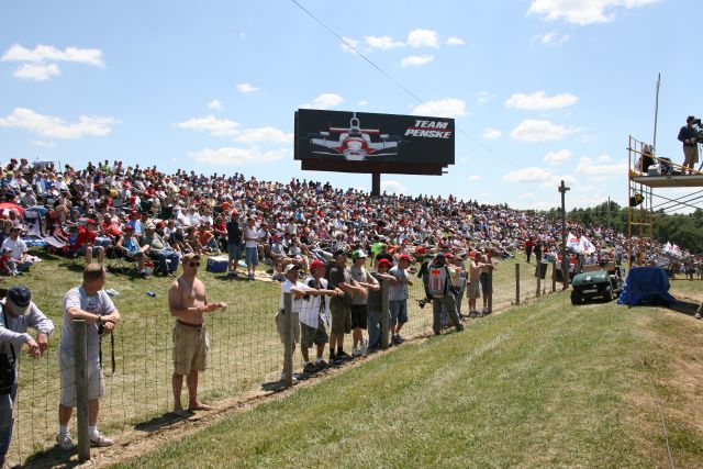 Fans watch the race action during the Honda 200 at Mid-Ohio. -- Photo by: Shawn Payne