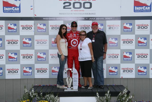 Scott Dixon and family after he won the Honda 200 at Mid-Ohio. -- Photo by: Shawn Payne