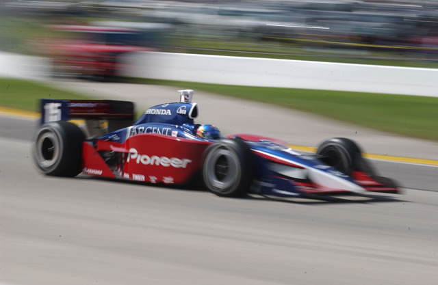 Rahal-Letterman Racing driver Buddy Rice at speed -- Photo by: Steve Snoddy
