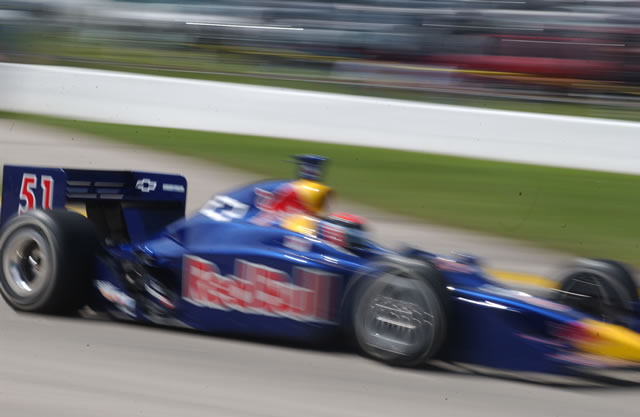 Red Bull Cheever racing driver Alex Barron at speed -- Photo by: Steve Snoddy