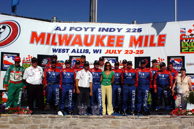 Andretti Green Racing Team with Dario Franchitti and his wife. -- Photo by: Jim Haines