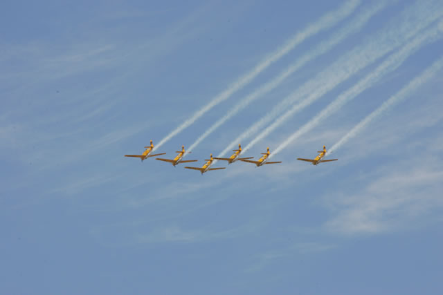 Pre-race fly-over -- Photo by: Ron McQueeney